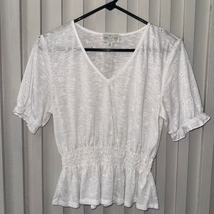 White V Neck Top